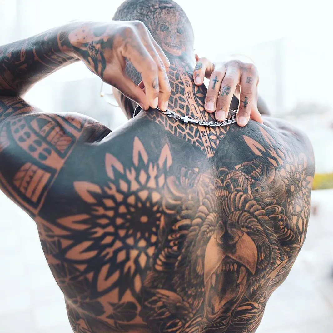 Colored Tattoos on Light Brown Skin